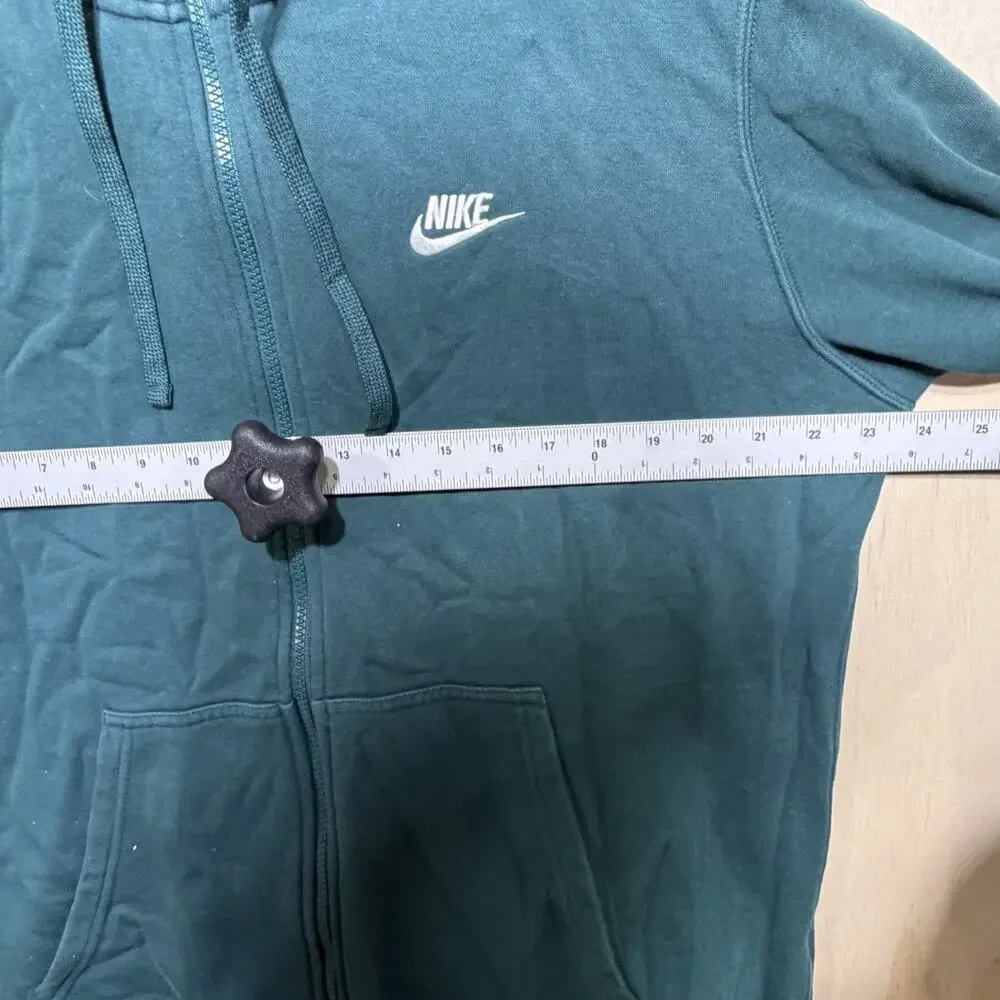 Nike Hoodie Full Zip Mens Large Green Sweatshirt‎ Swoosh Athletic Jacket